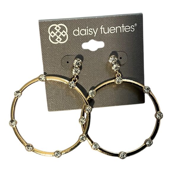 Daisy Fuentes gold tone hoop earrings NWOT - Picture 1 of 1